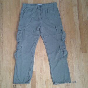 Pacsun Men's Heavy Fleece Green Cargo Drawstring Pants Large